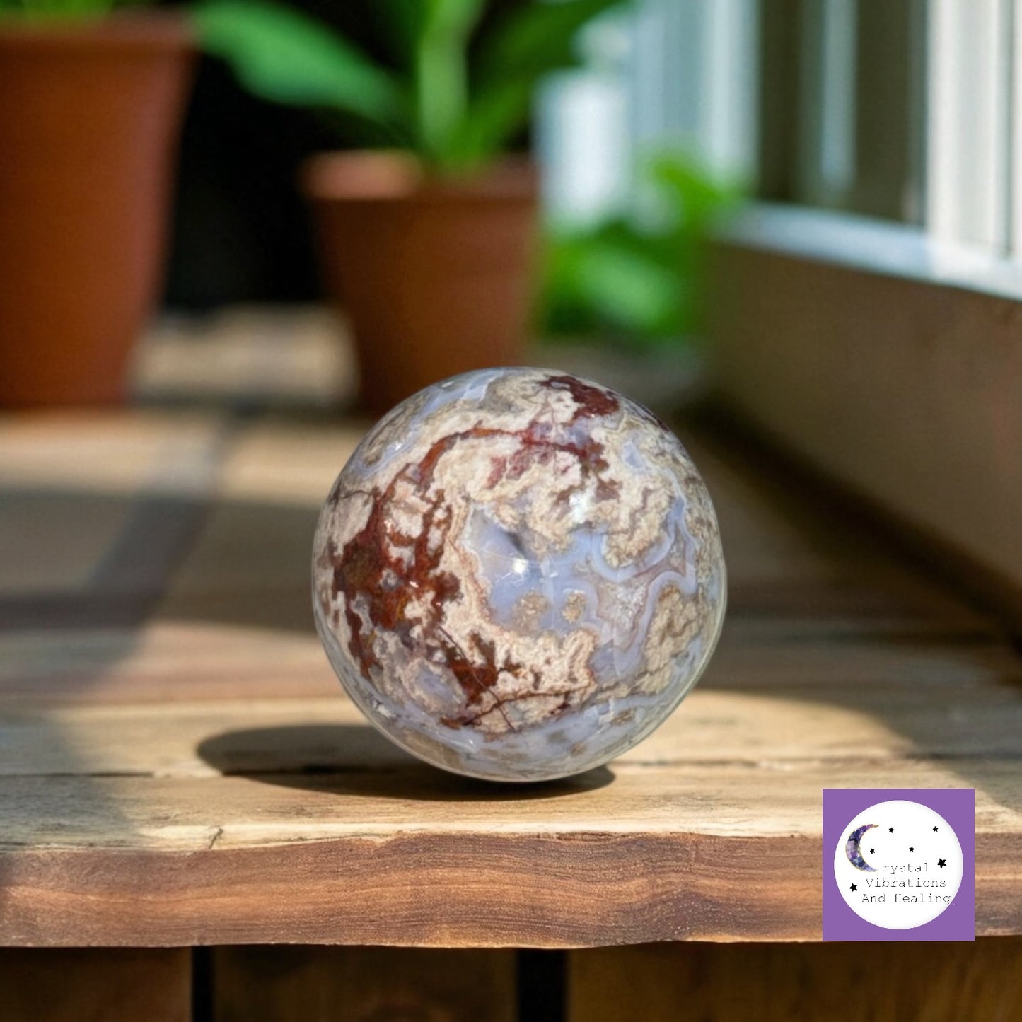 Blue Flower Agate Sphere *