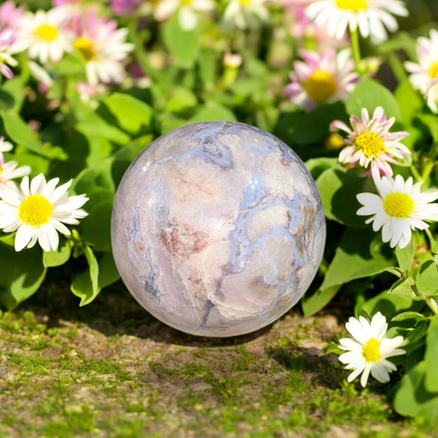 Blue Flower Agate Sphere *