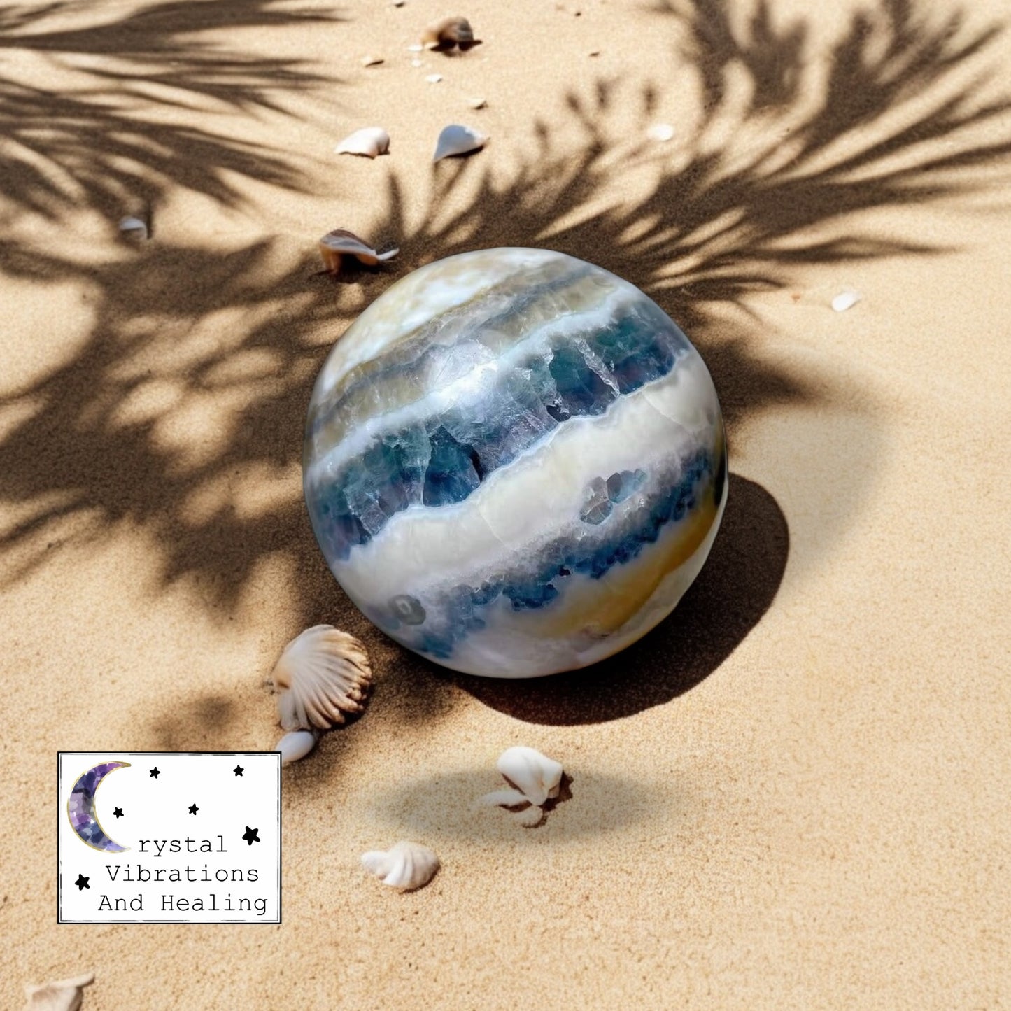 Blue Banded Calcite Sphere *