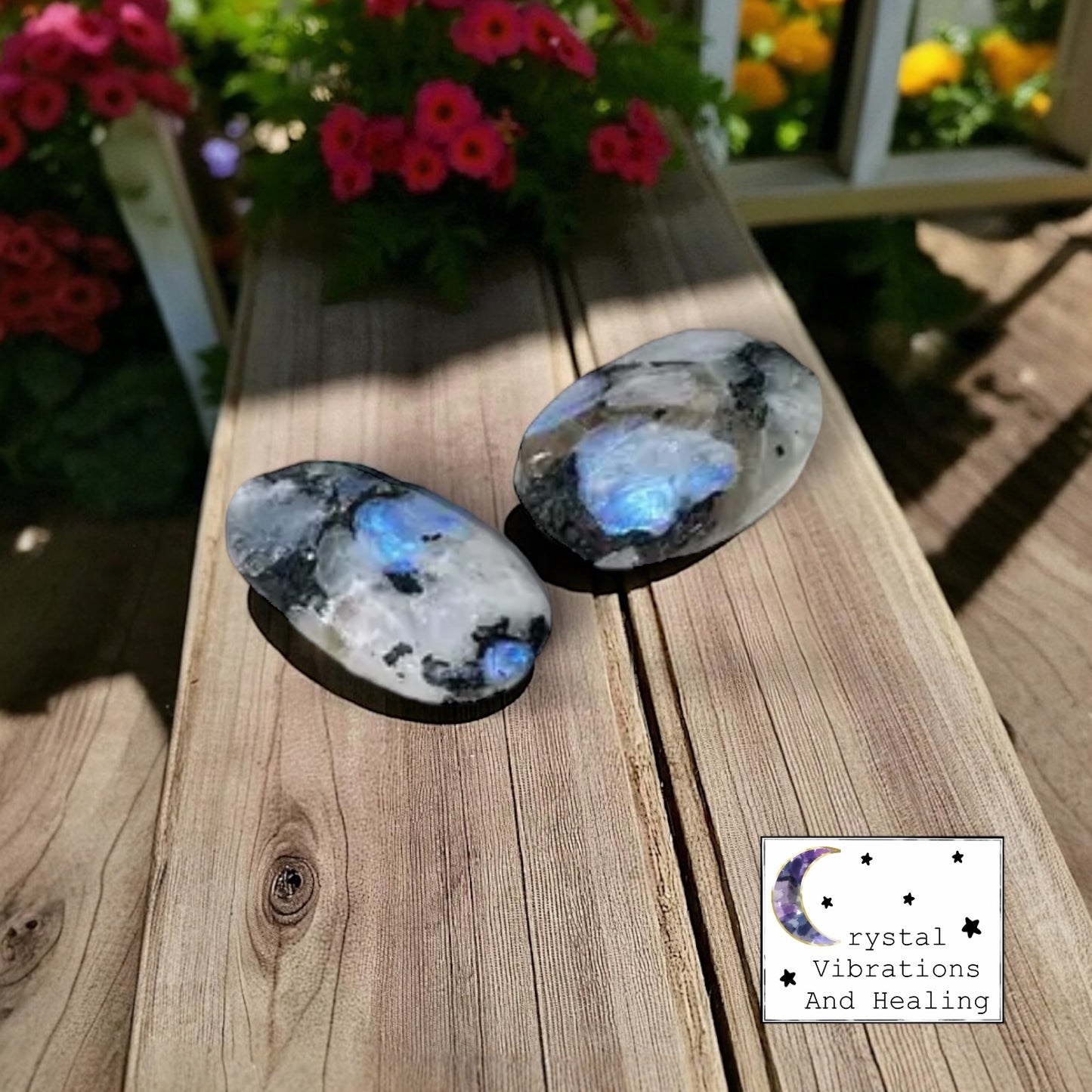 Rainbow Moonstone Palm Stone