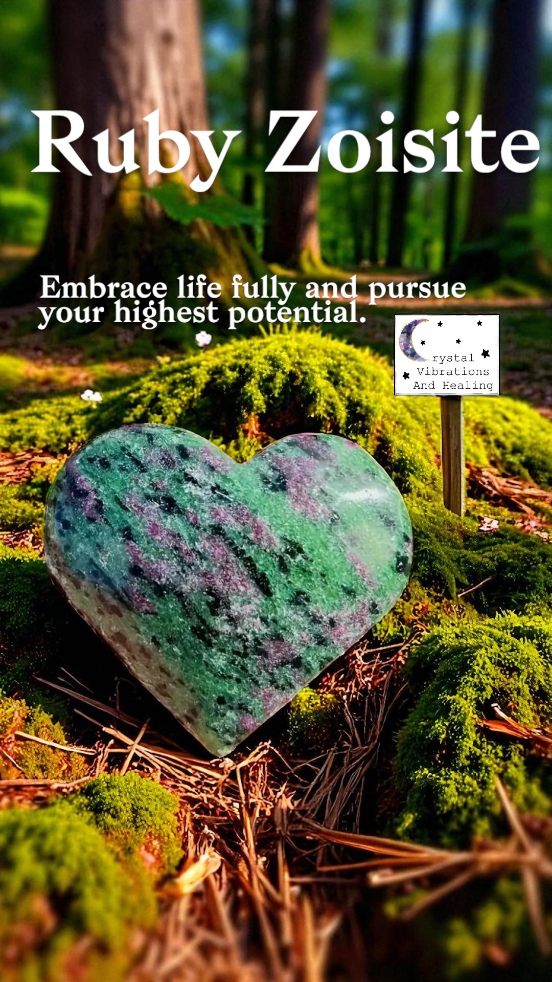 Ruby Zoisite Heart Carving