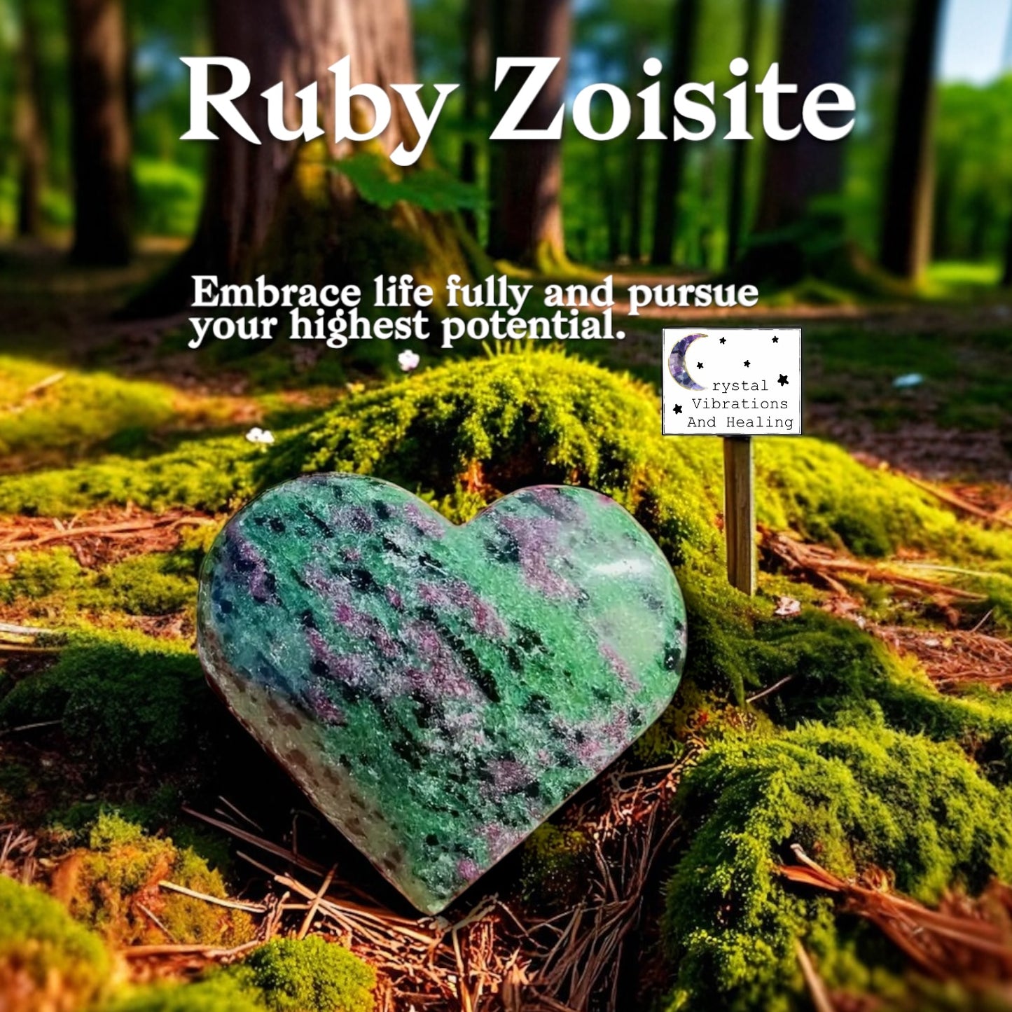 Ruby Zoisite Heart Carving