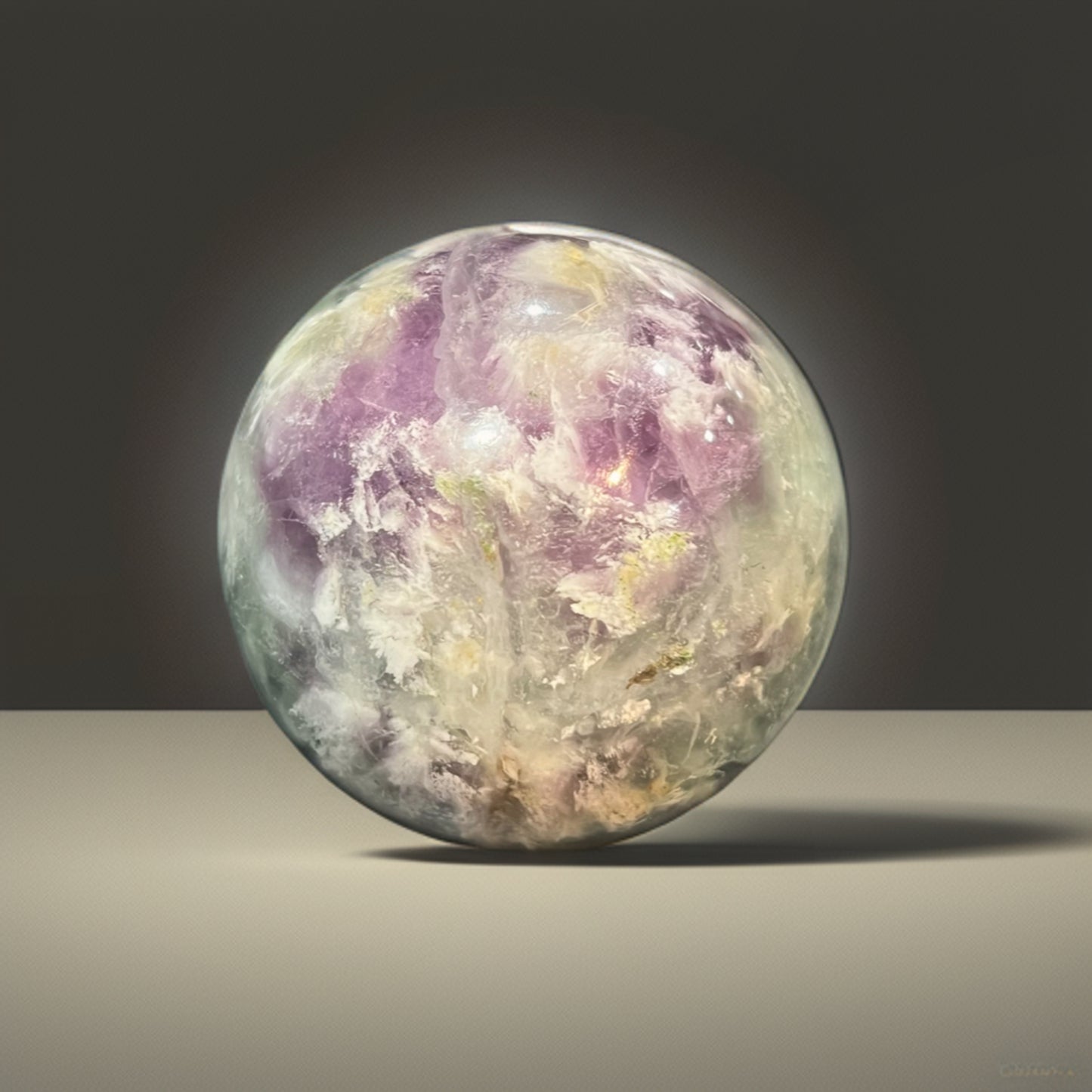 Feathered Rainbow Fluorite Sphere