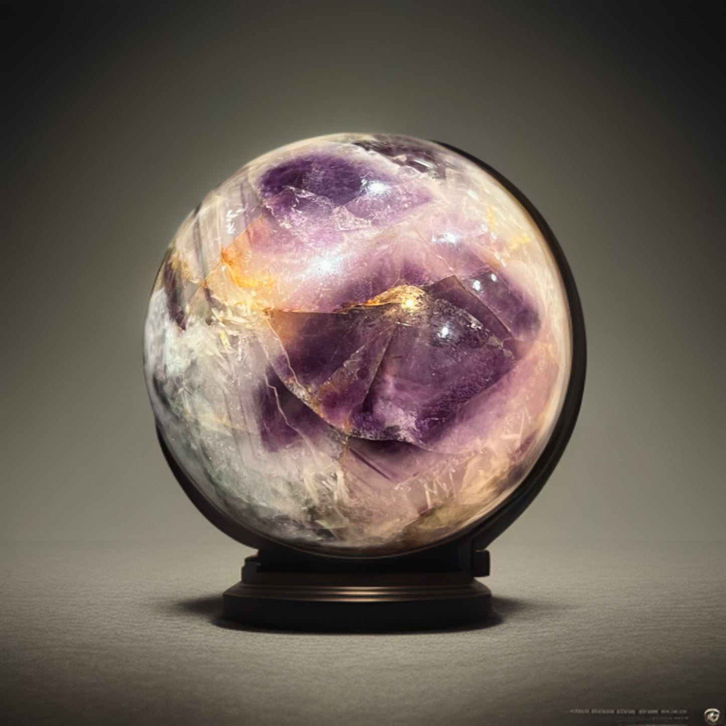 Feathered Rainbow Fluorite Sphere