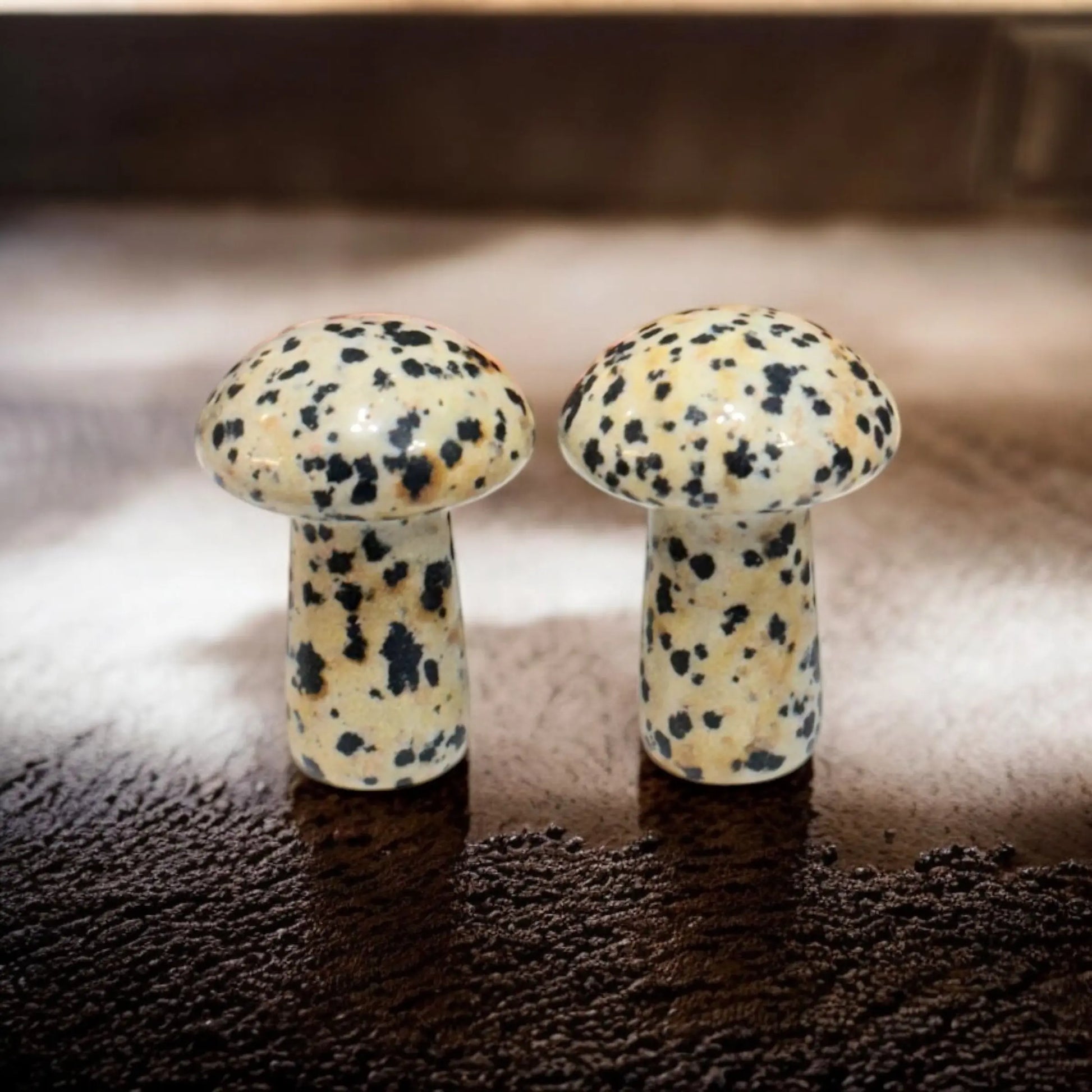 *Dalmation Jasper Mushroom Carving - Image #1