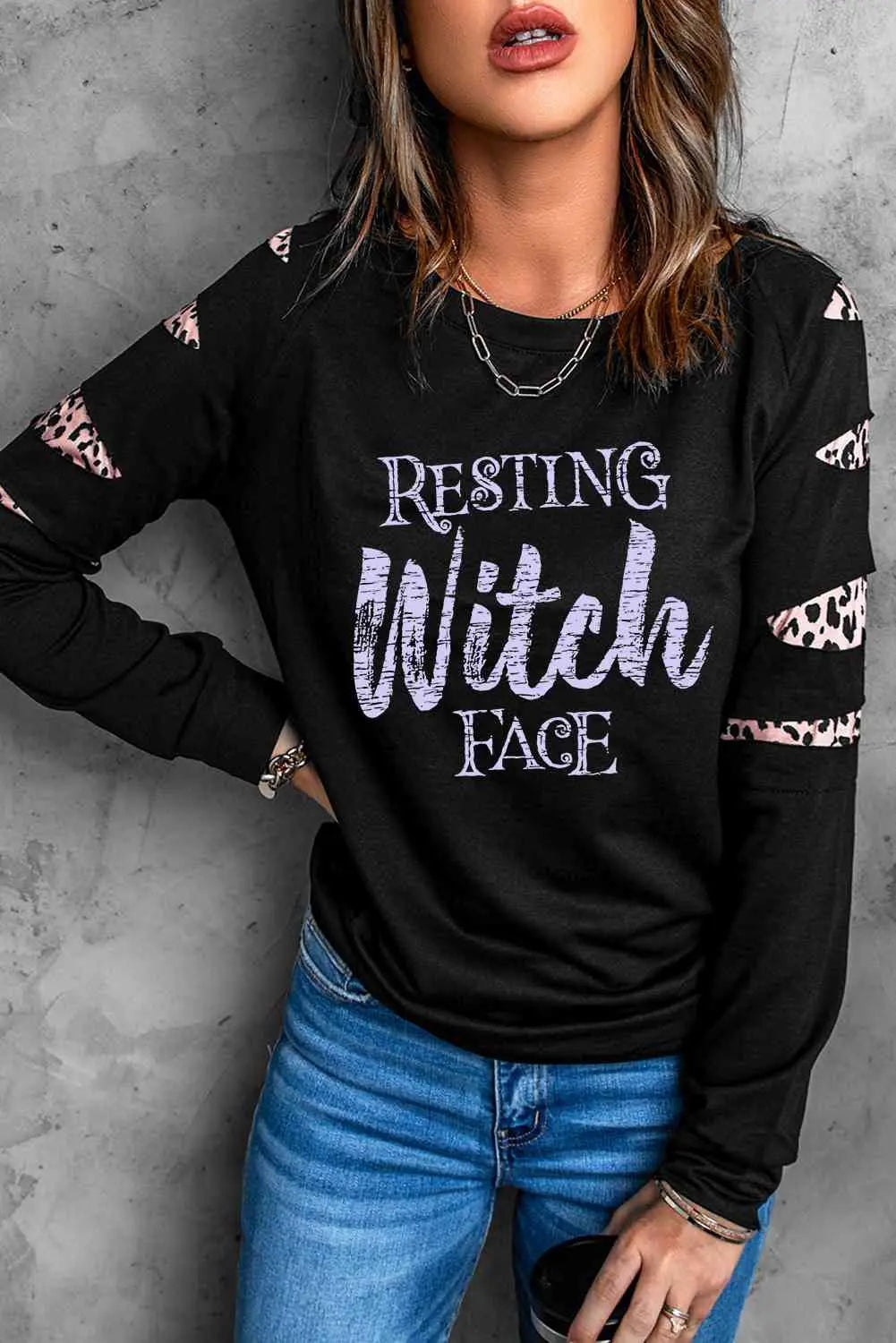 RESTING WITCH FACE Graphic Sweatshirt - Image #3