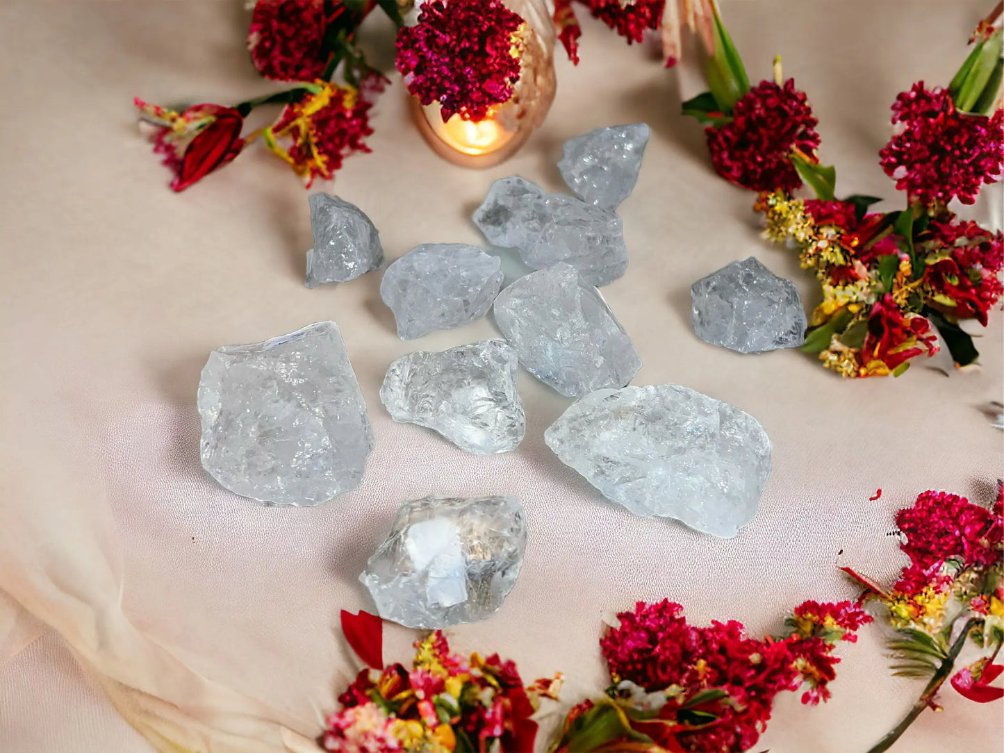 Satyaloka Clear Azeztulite Quartz Crystal Chunk, Raw Himalayan Rainbow Quartz - Image #2