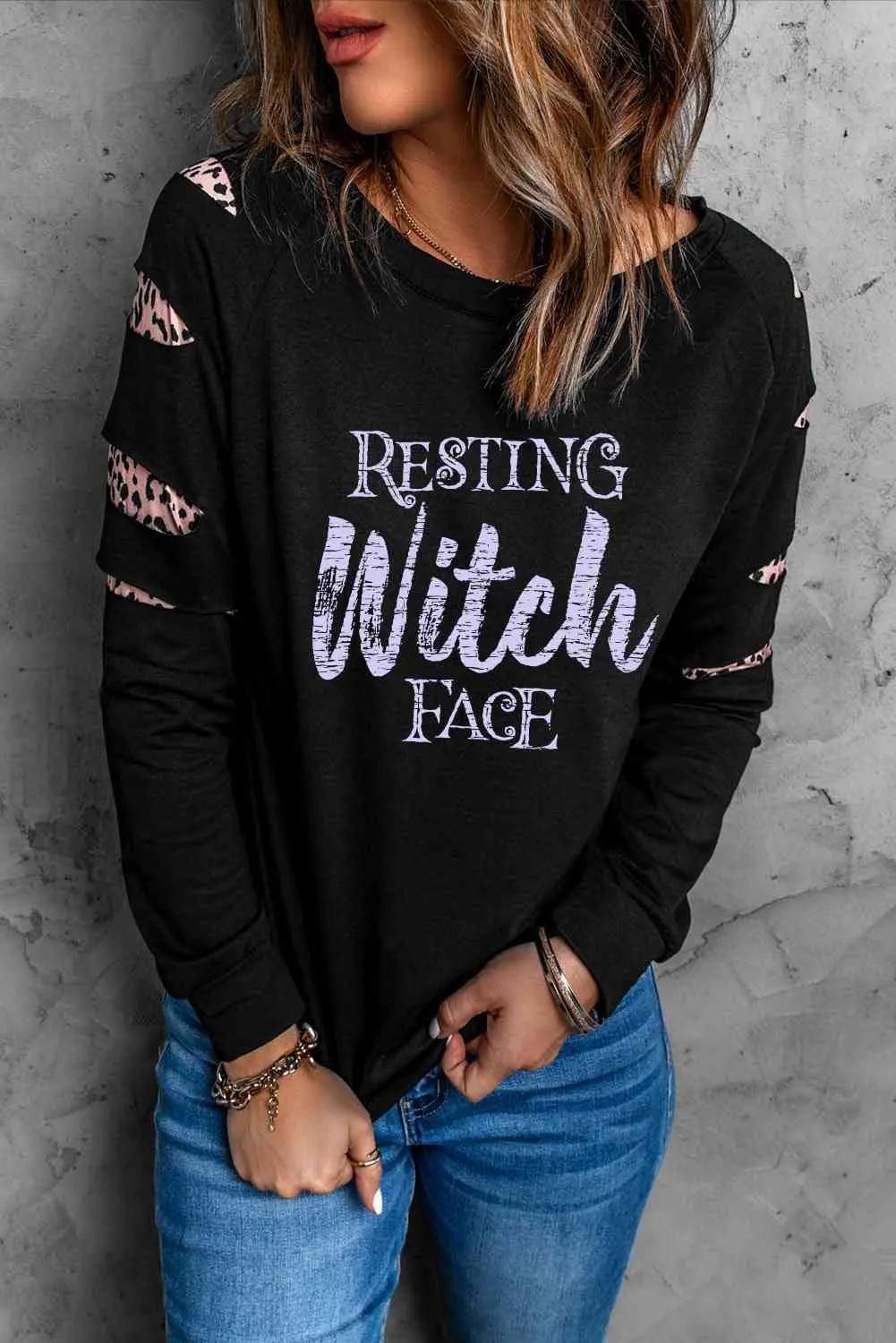 RESTING WITCH FACE Graphic Sweatshirt - Image #4