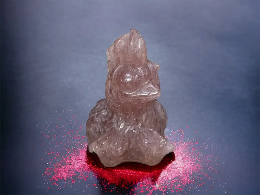 Red Straberry Quartz Chicken Carving - Image #1