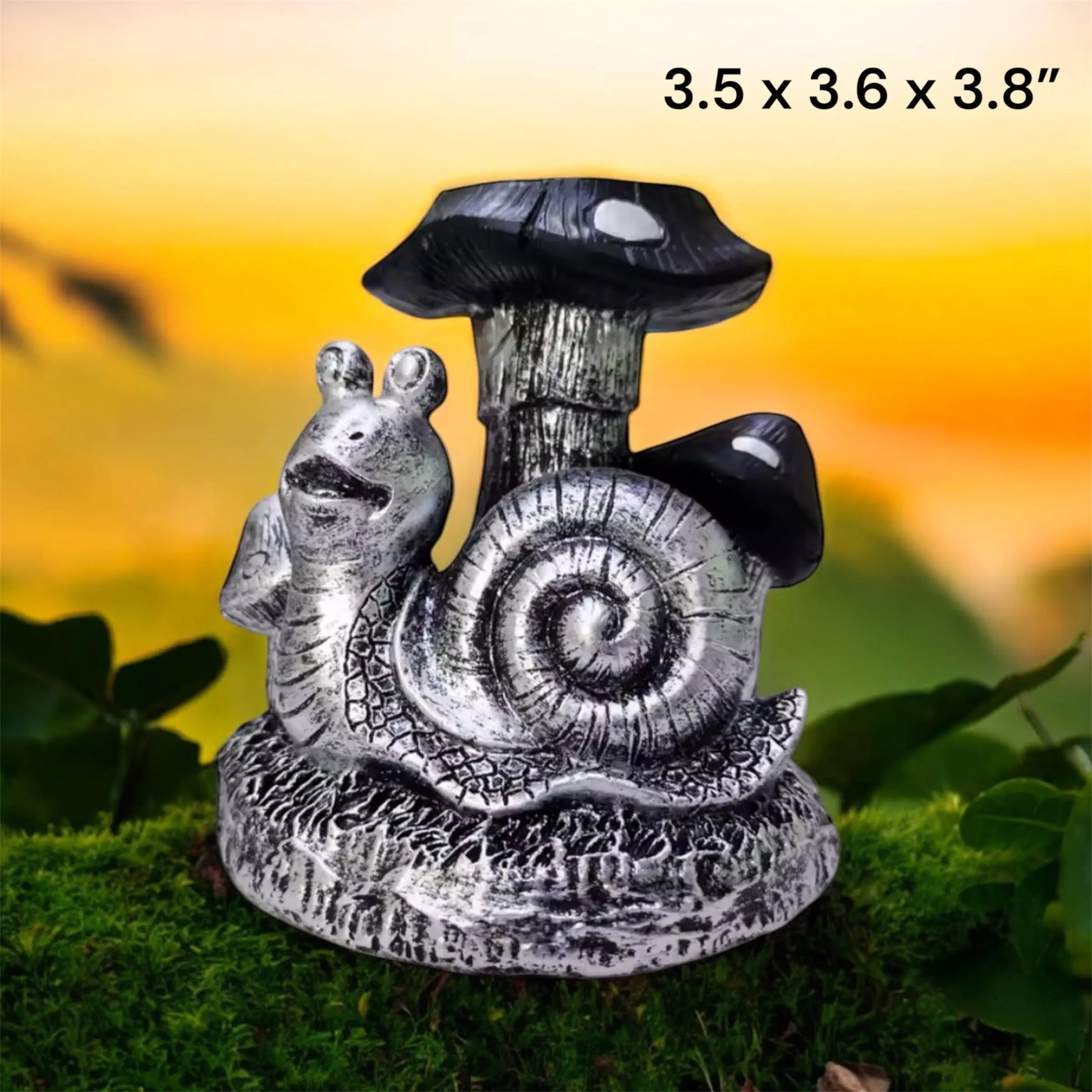 Snail with Mushroom Resin Sphere Stand - Image #1