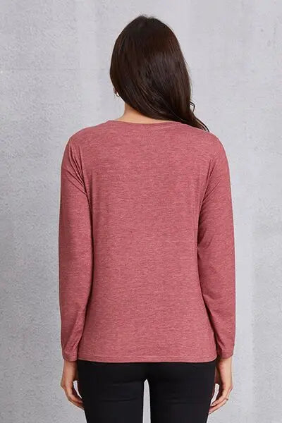 Graphic Round Neck Long Sleeve T-Shirt - Image #2