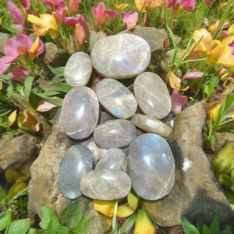Moonstone Palm Stone, Blue Flash Moonstone - Image #3