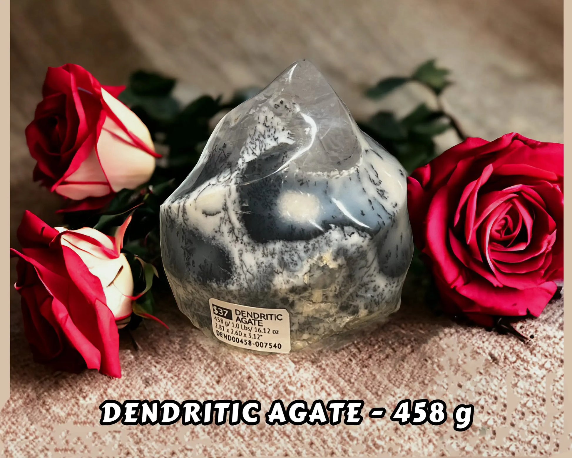 Dendritic White Agate Flame - Image #1