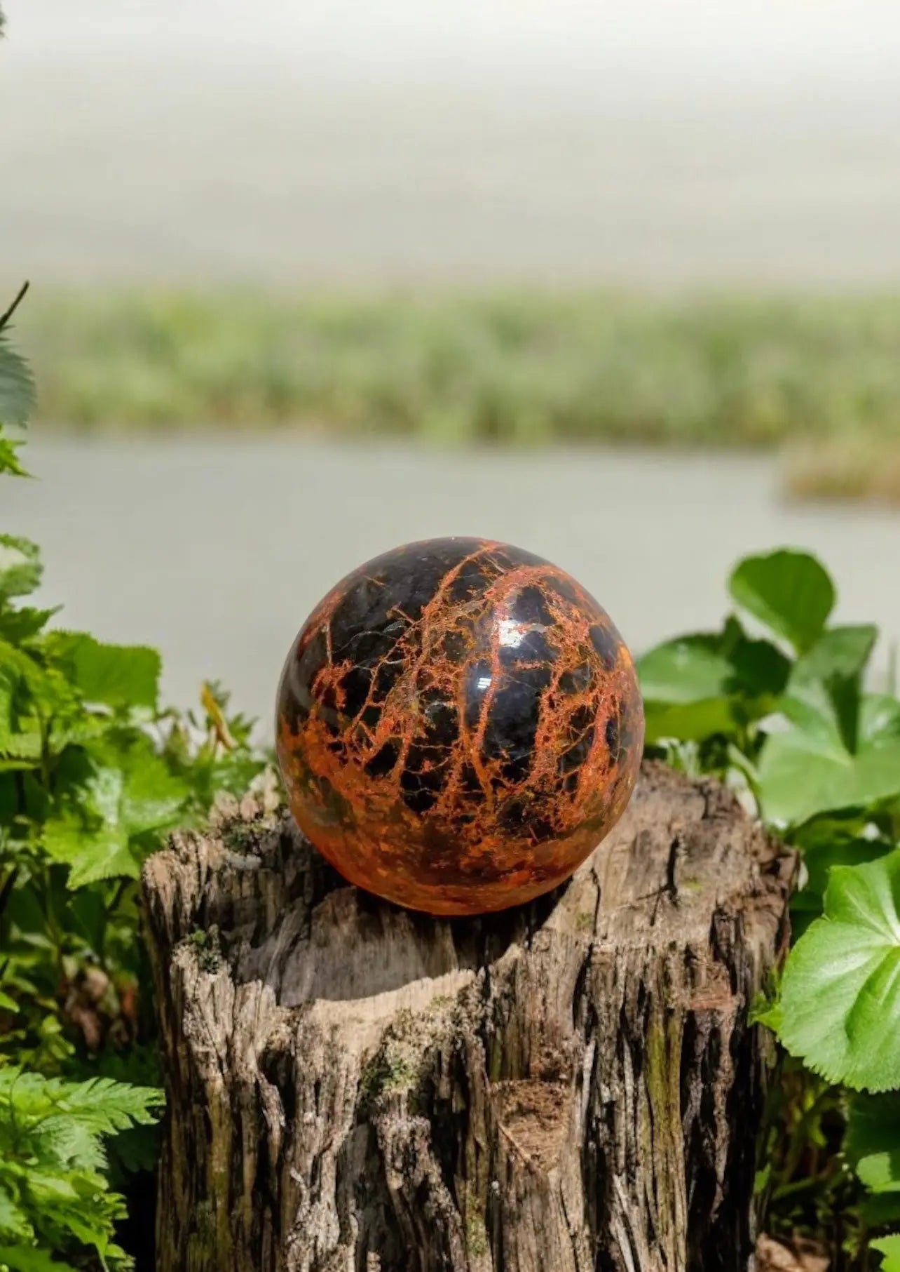 Red Bumblebee Jasper Sphere - Image #1