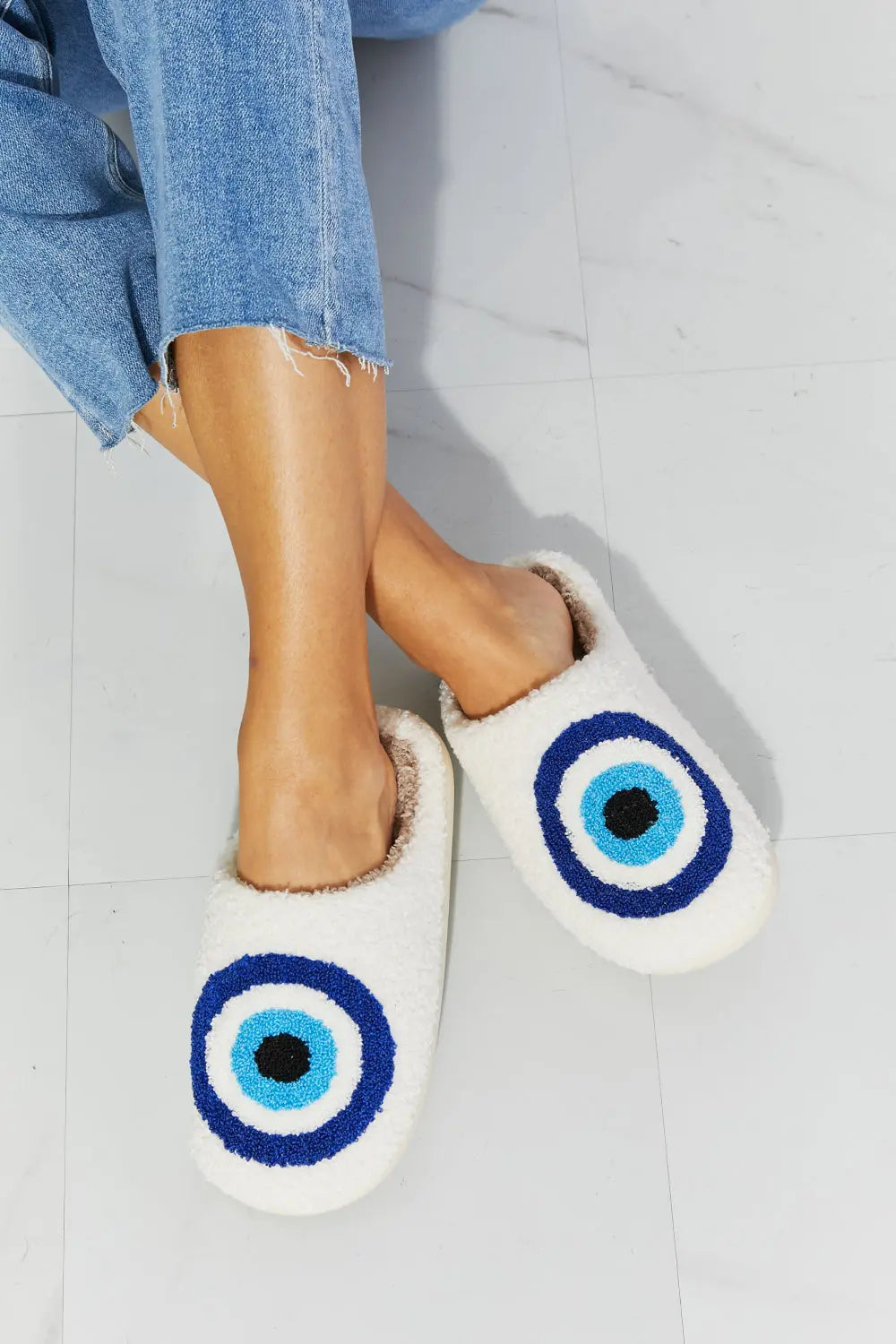 Turkish Evil Eye Plush Slipper - Image #2