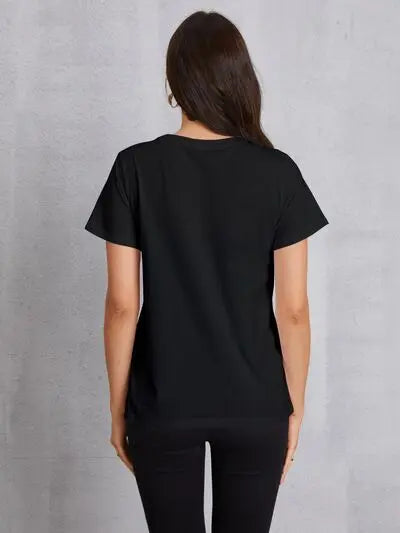 Graphic Round Neck Short Sleeve T-Shirt - Image #6