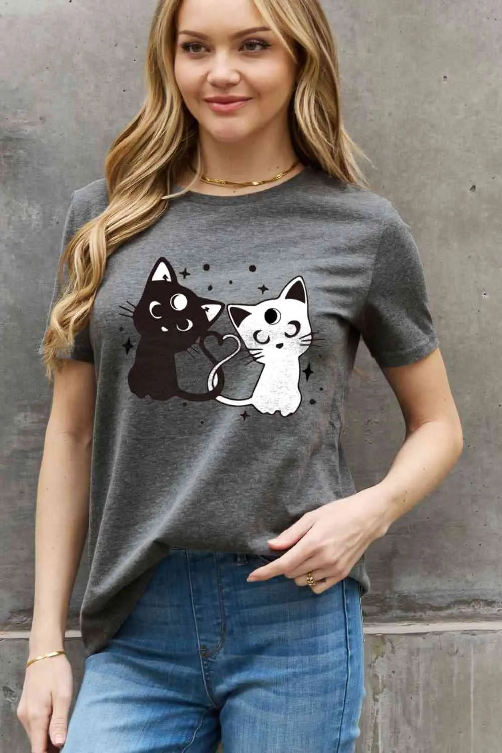 Simply Love Full Size Cats Graphic Cotton Tee - Image #8