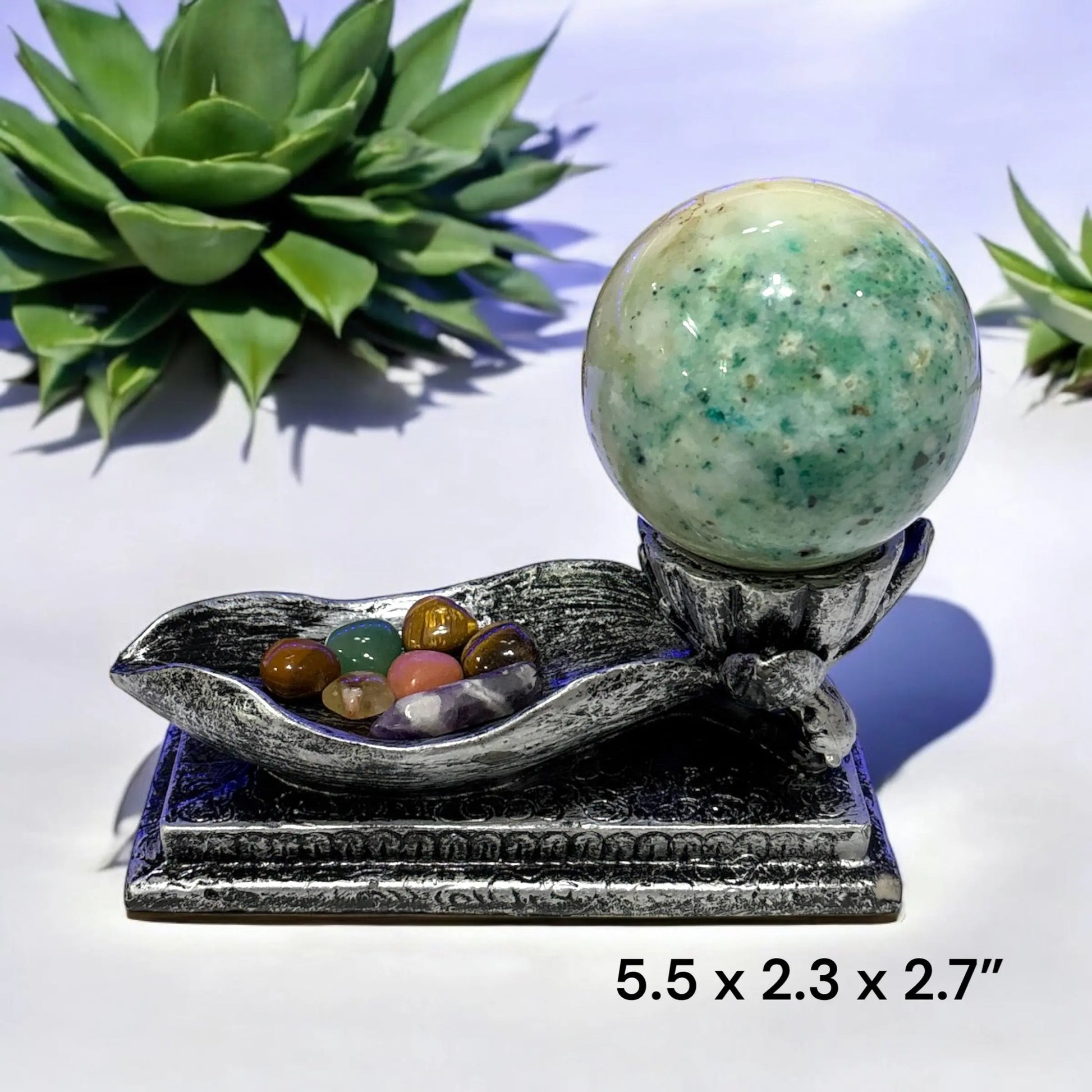 Lotus with Bowl Resin Sphere Stand - Image #1