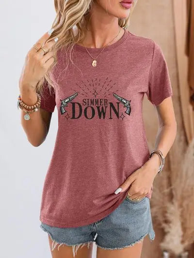 SIMMER DOWN Round Neck Short Sleeve T-Shirt - Image #1