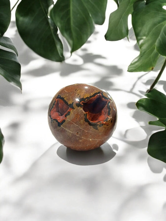 Volcanic Red Fox Agate Sphere - Image #2