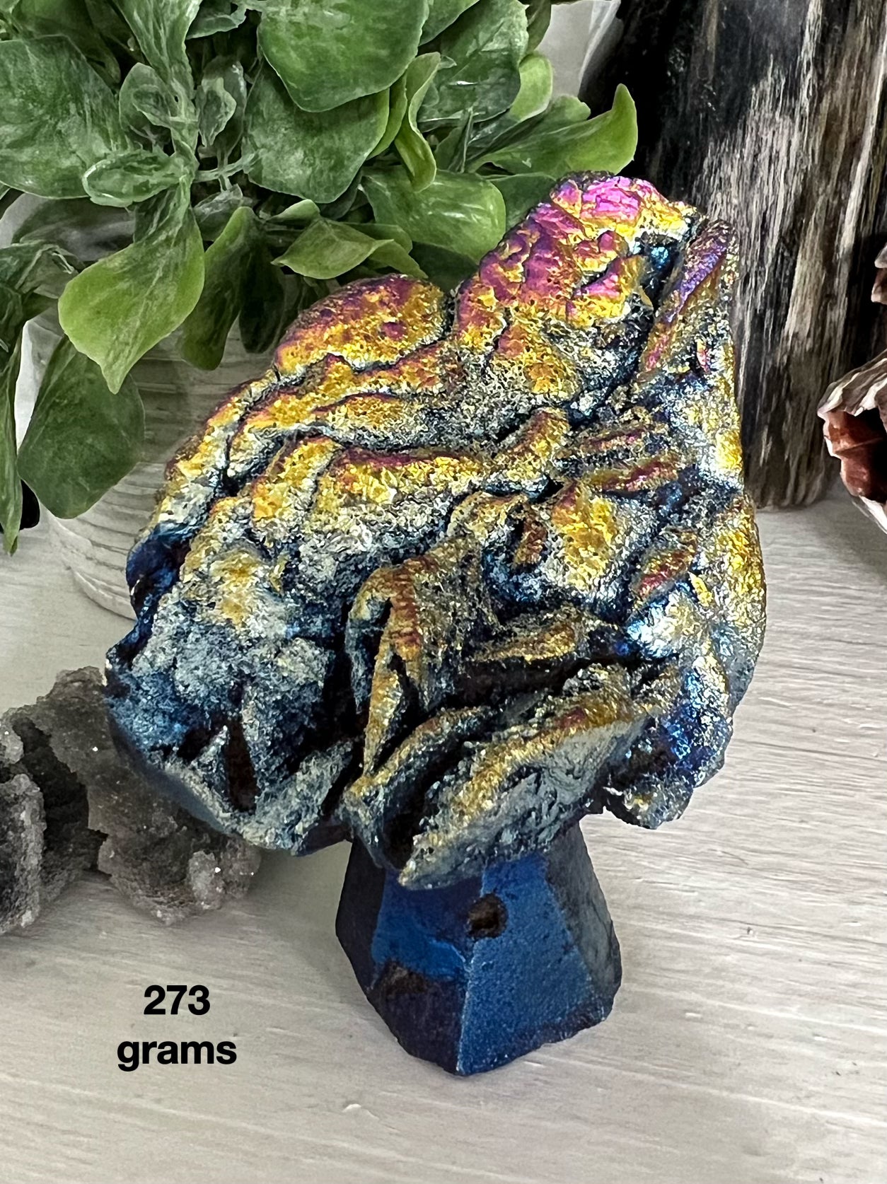 Aura Black Obsidian Tree Carving - Crystal Vibrations & Healing